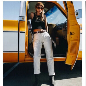 ATWYLD Moto Union Chino Jeans in White Size 34